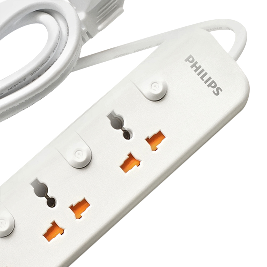 Ổ Cắm Điện 4 Lỗ 3 Chấu 3m Philips SPN1348WB/74