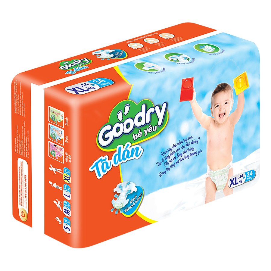 Tã Dán Goodry DGDX34NM XL34 (34 Miếng)