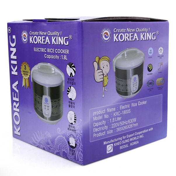 Nồi Cơm Nắp Gài Korea King KRC - 1800S (1.8L)