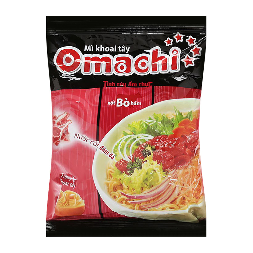 Thùng 30 Gói Mì Omachi Xốt Bò Hầm (80gr/Gói)