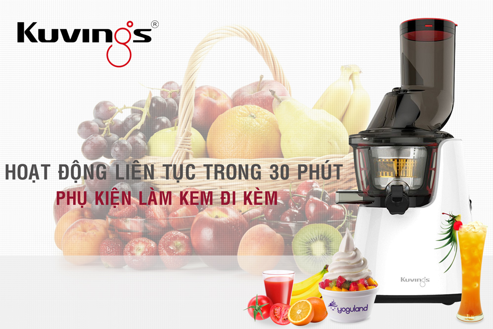 Máy Ép Trái Cây Kuvings C7000 (Trắng) - Hàng Chính Hãng