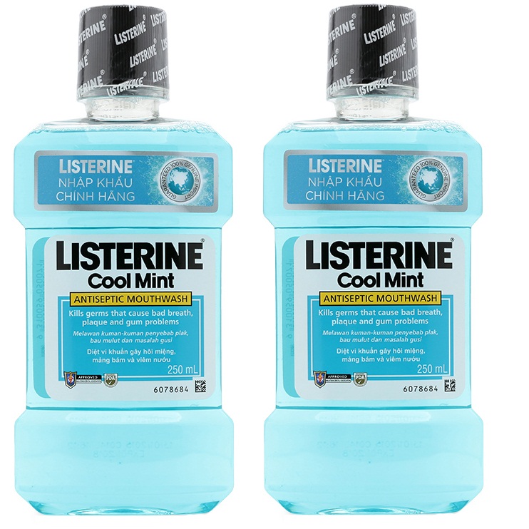 Bộ Đôi Nước Súc Miệng Hương Bạc Hà Listerine Cool Mint (250ml/Chai) - 8850007822127