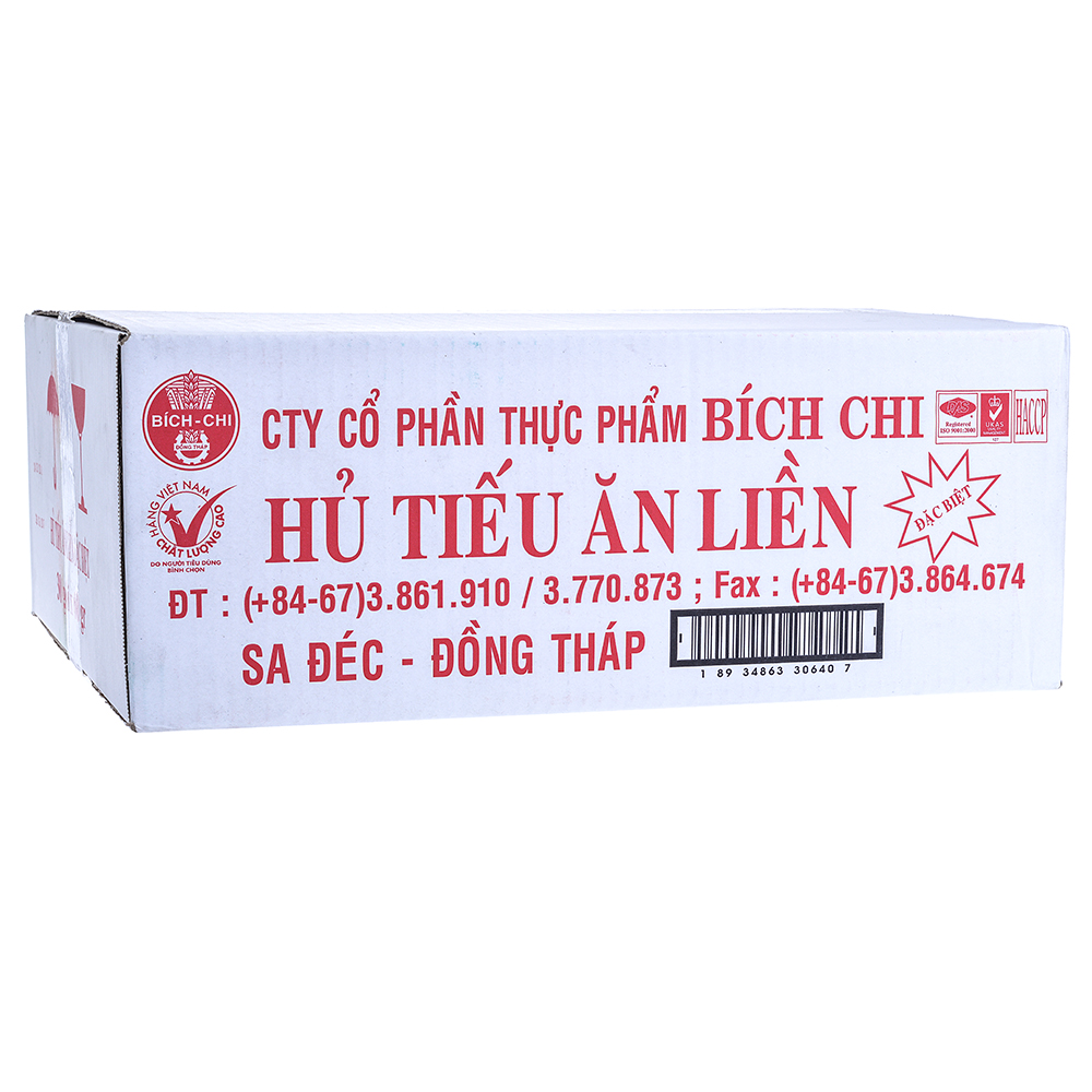 Thùng 30 Gói Hủ Tiếu Ăn Liền Đặc Biệt Bích Chi 60g