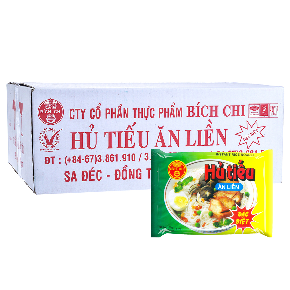 Thùng 30 Gói Hủ Tiếu Ăn Liền Đặc Biệt Bích Chi 60g