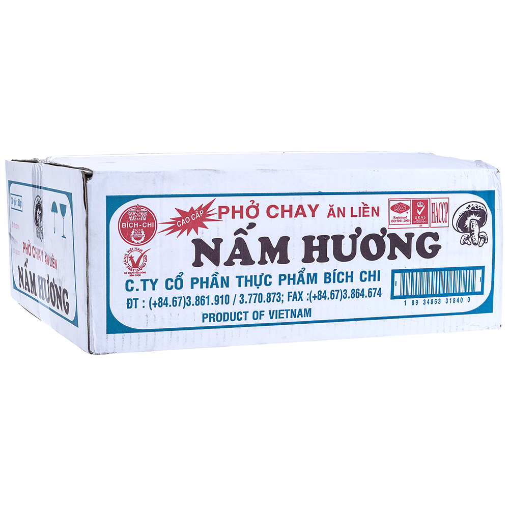 Thùng 30 Gói Phở Chay Nấm Hương Bích Chi 60g