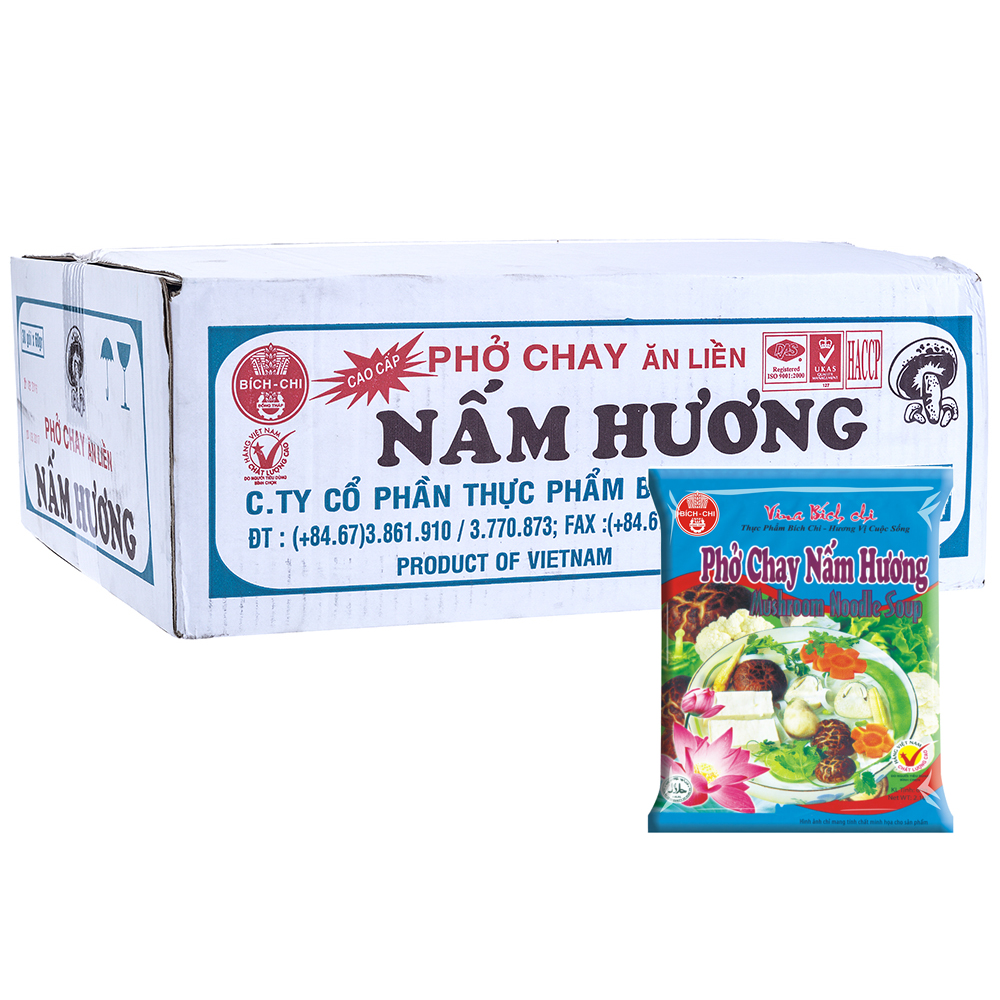 Thùng 30 Gói Phở Chay Nấm Hương Bích Chi 60g