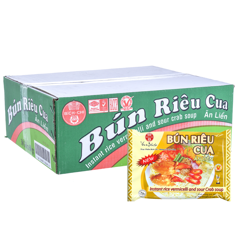 Thùng 30 Gói Bún Riêu Cua Bích Chi 60g