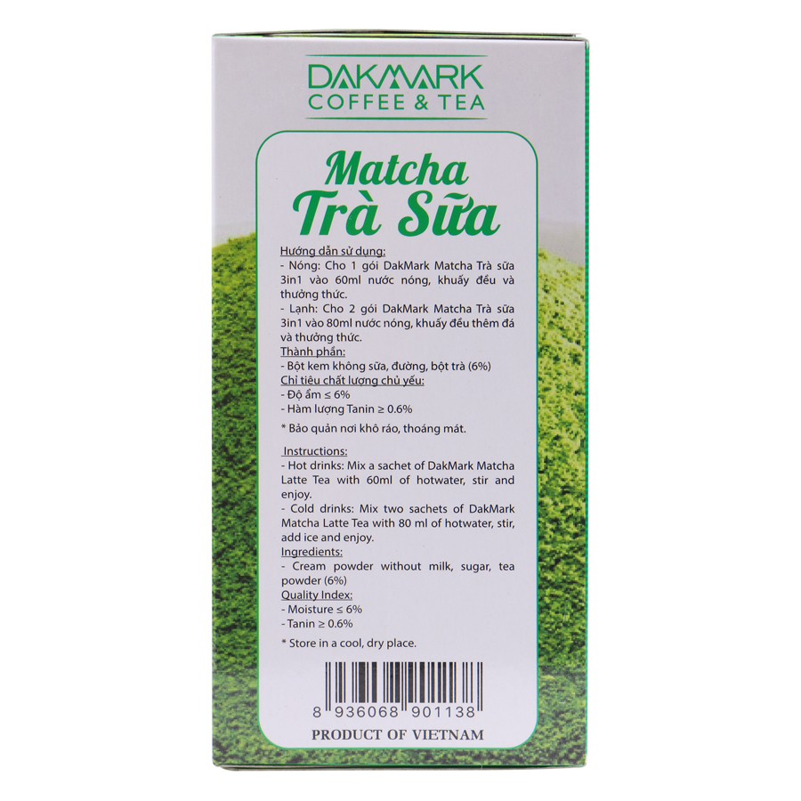 Trà Sữa Matcha DakMark (20 Gói x 15g)