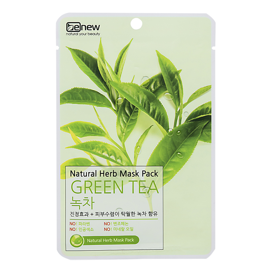 Mặt Nạ Trà Xanh Benew Natural Herb Mask Green Tea COMBO 10 LÁ