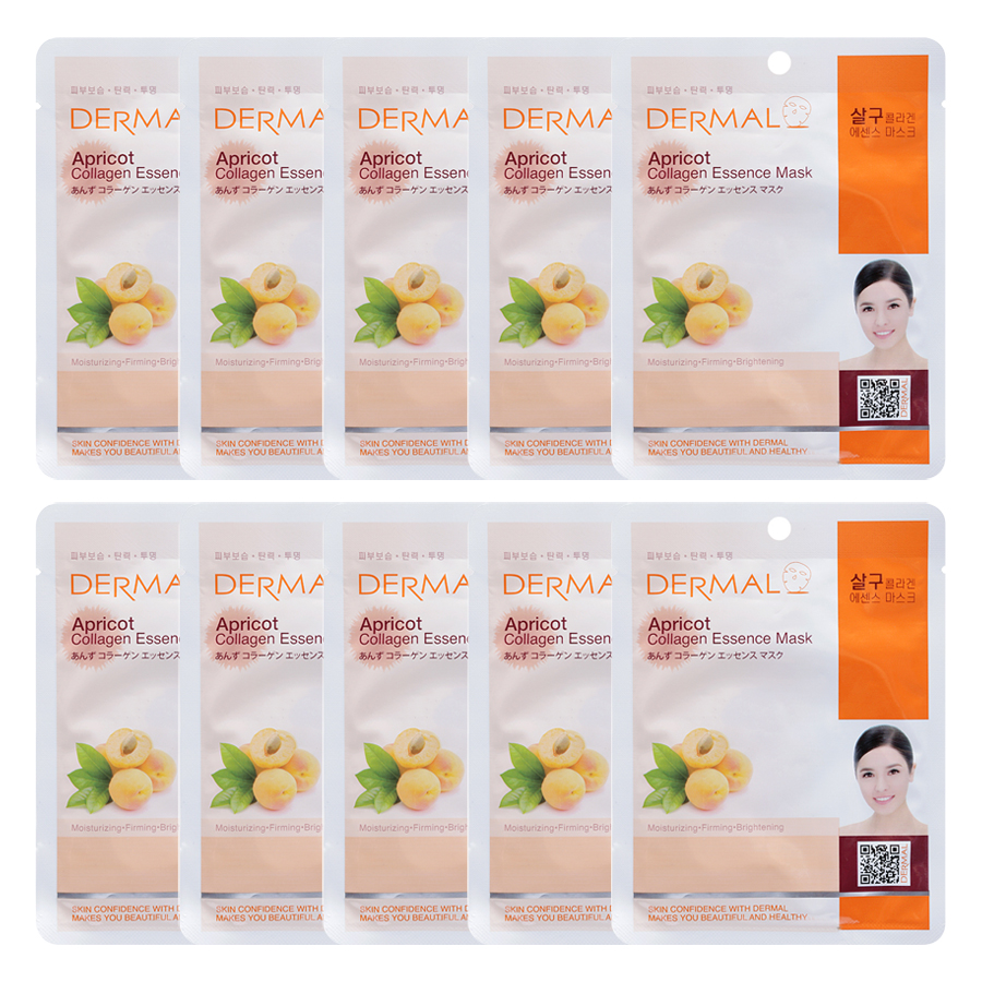 Combo 10 Mặt Nạ Dermal Tinh Chất Collagen Với Chiết Xuất Mơ