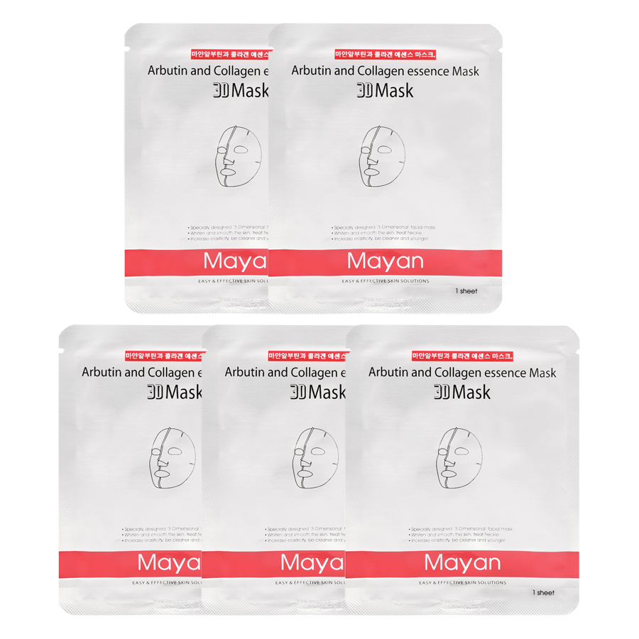 Combo 5 Mặt Nạ 3D Mayan Collagen &amp; Abutin