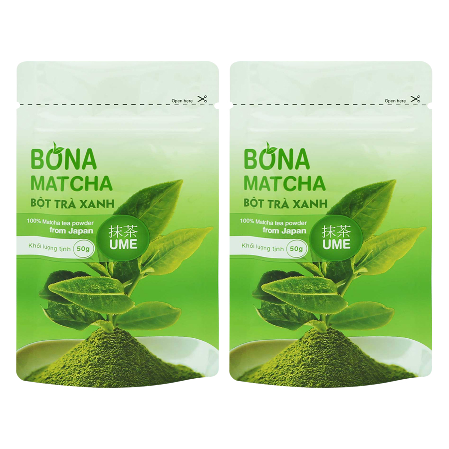 Bộ 2 Bột Trà Xanh Nhật Bản Bona Matcha - UME