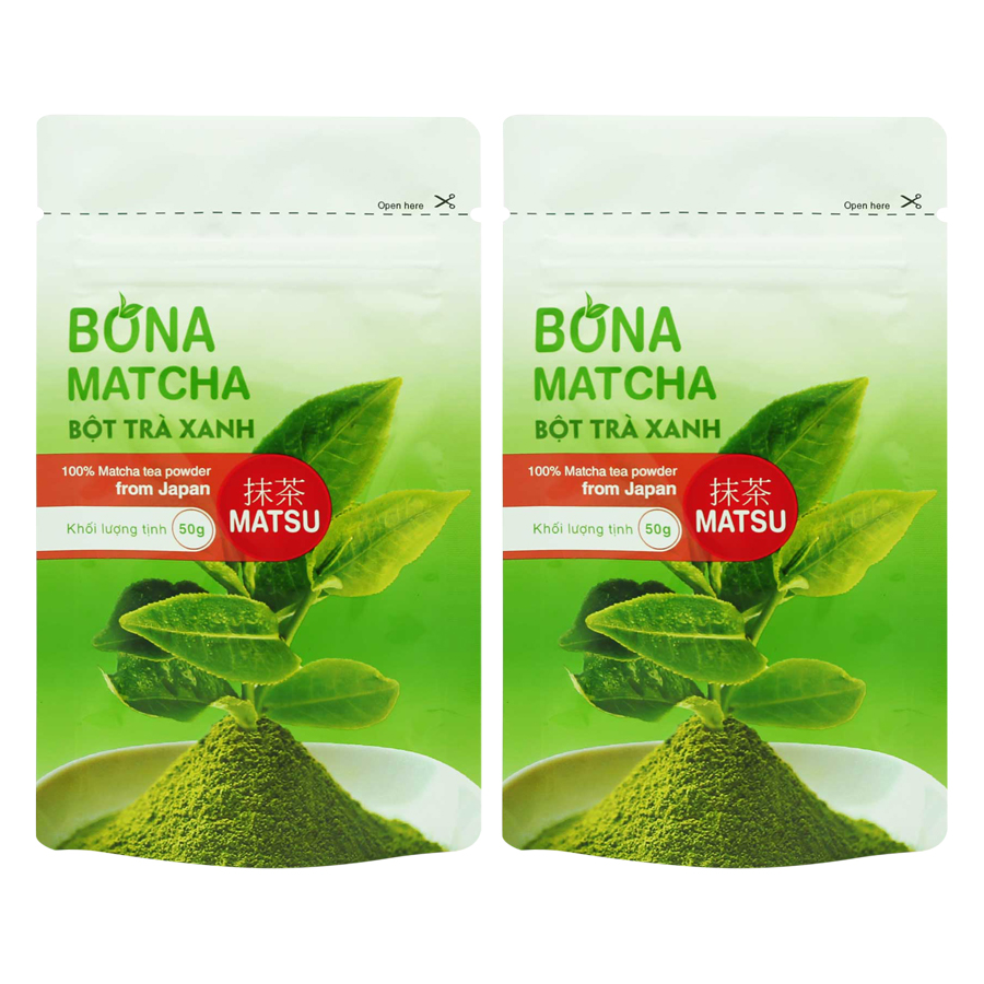 Bộ 2 Bột Trà Xanh Nhật Bản Bona Matcha - MATSU