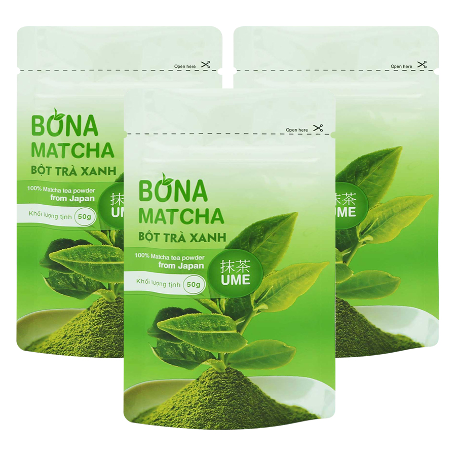 Bộ 3 Bột Trà Xanh Nhật Bản Bona Matcha - UME