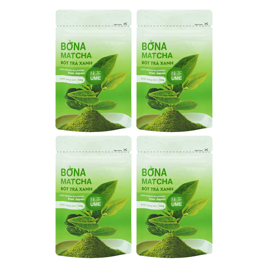Bộ 4 Bột Trà Xanh Nhật Bản Bona Matcha - UME