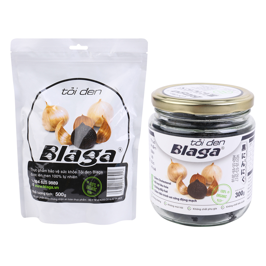 Bộ Tỏi Đen Blaga Lọ (300g) + Tỏi Đen Blaga Túi (500g)