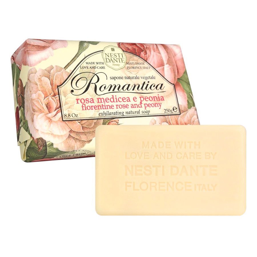 Xà Phòng Tắm Nesti Dante Hoa Hồng Và Mẫu Đơn Romantica Florence Rose &amp; Peony (250g)