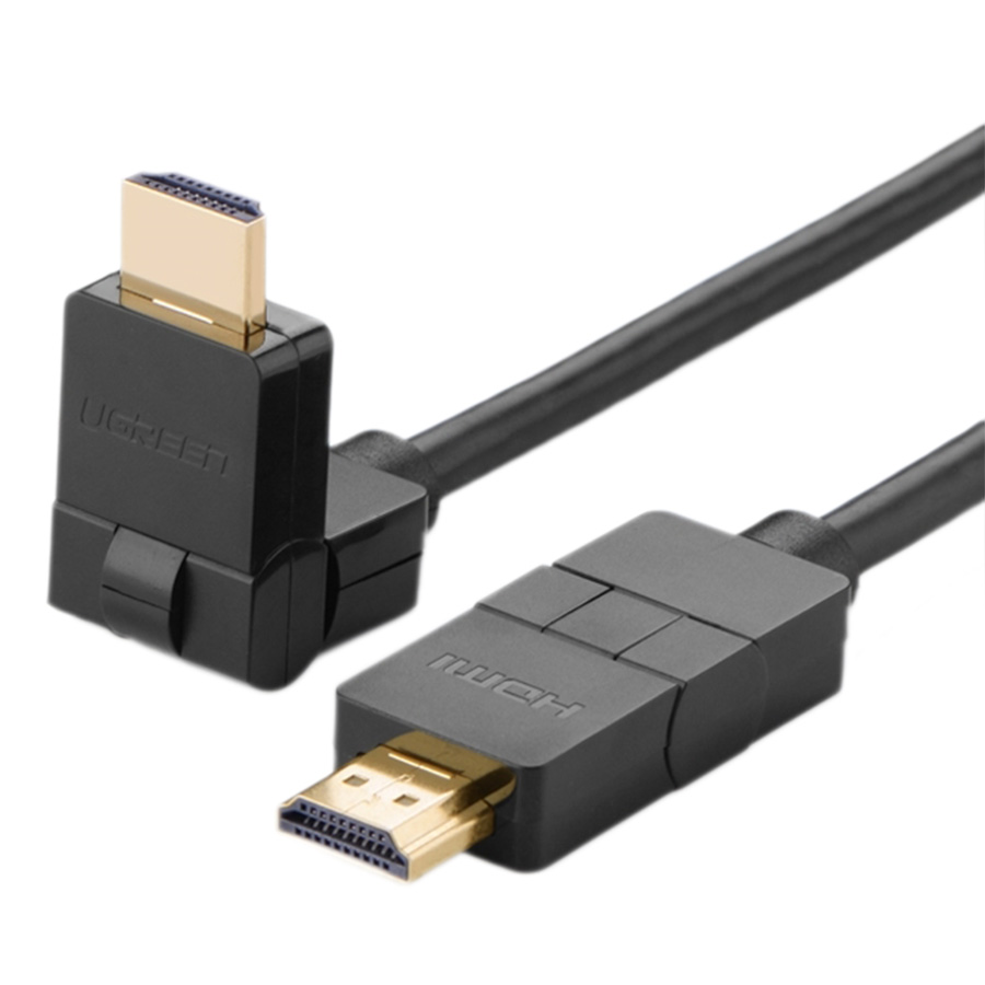 Cáp HDMI Đầu Xoay 180 Độ Ugreen 10127 (3m) - Đen - Hàng Chính Hãng