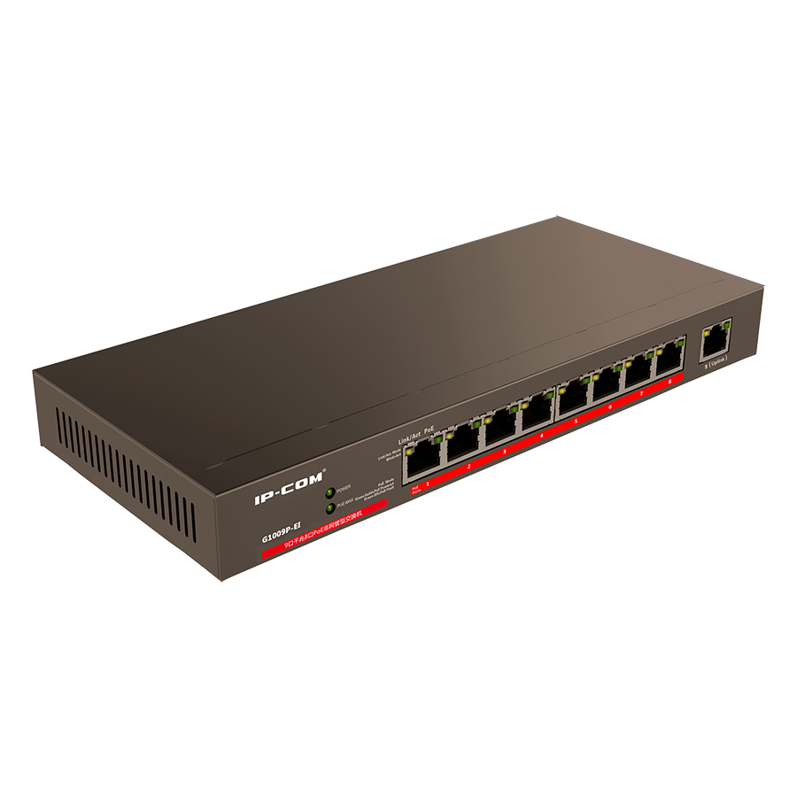 Switch POE 8 Ports Gigabit Desktop IP-COM G1009P-EI - Hàng Chính Hãng