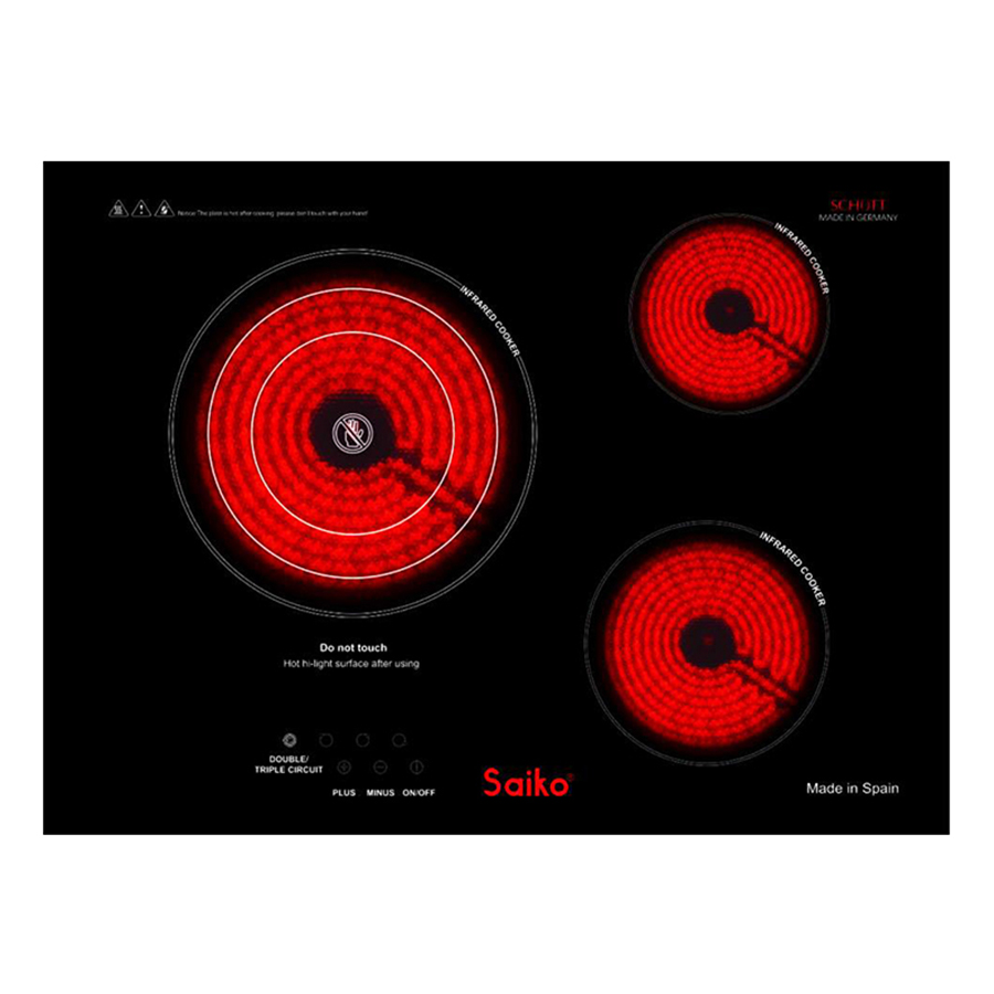 Bếp Hồng Ngoại Saiko IC-5700C (3 bếp) - Đen - Hàng chính hãng