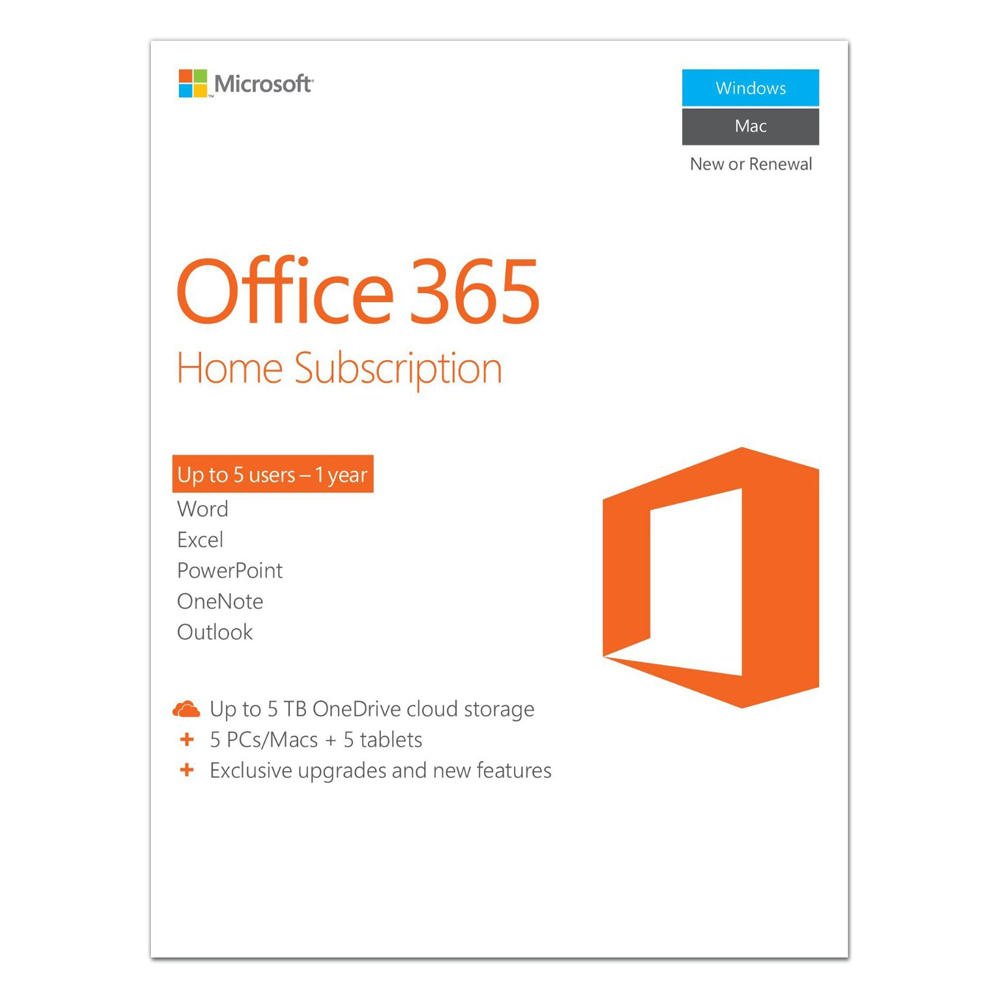 Phần Mềm Microsoft Office 365 Home English APAC - 1 Năm - Hàng chính hãng