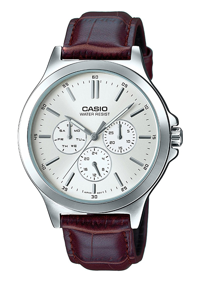 Đồng Hồ Nam Dây Da Casio MTP-V300L-7AUDF (41.5mm) - Nâu Đỏ