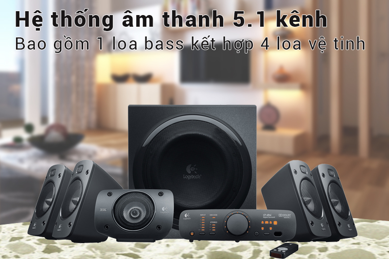 Loa Vi Tính Logitech Z906 5.1 1000W - Hàng Chính Hãng