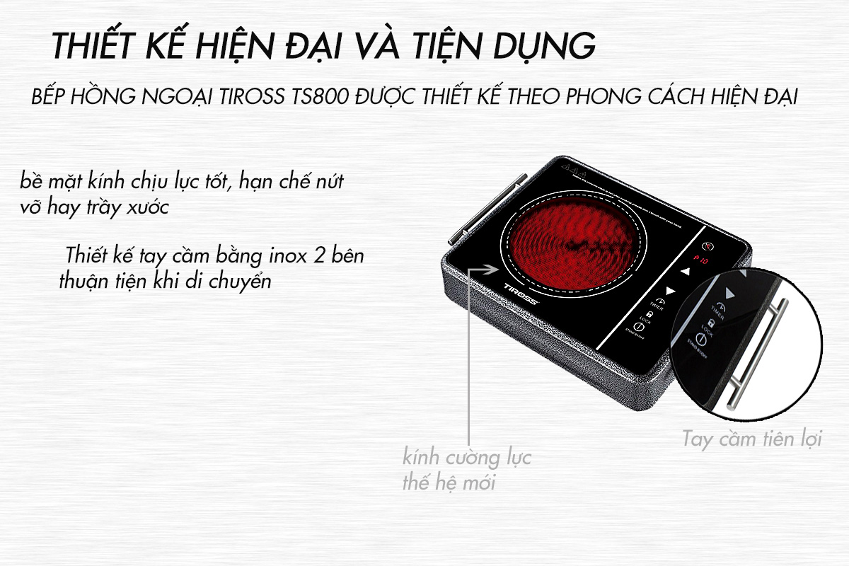 Bếp Hồng Ngoại Tiross TS800 - Hàng chính hãng