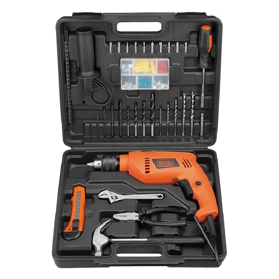 Máy Khoan Động Lực Black&Decker HD555KMPR-B1 - Kèm Set Vali 100 Chi Tiết
