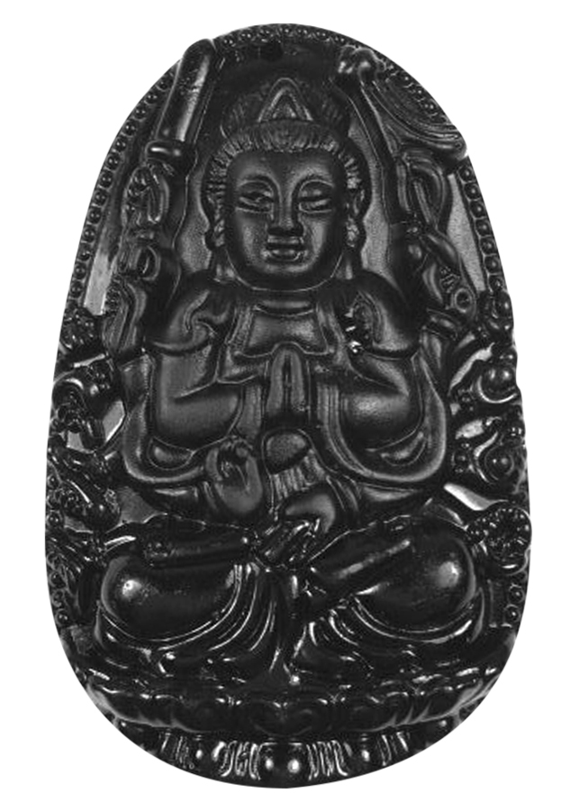 Mặt Dây Chuyền Phật Thiên Thủ Thiên Nhãn Đá Obsidian