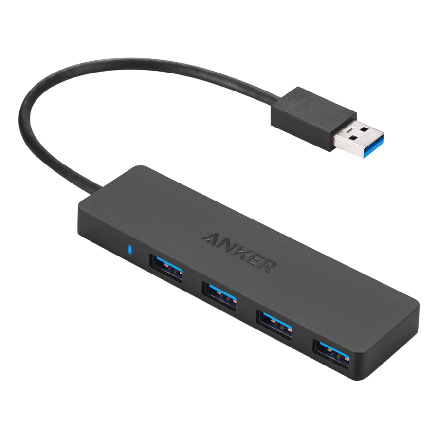 Hub USB 3.0 4 Cổng Anker Ultra Slim - A7516011 (Đen) - Hàng Chính Hãng