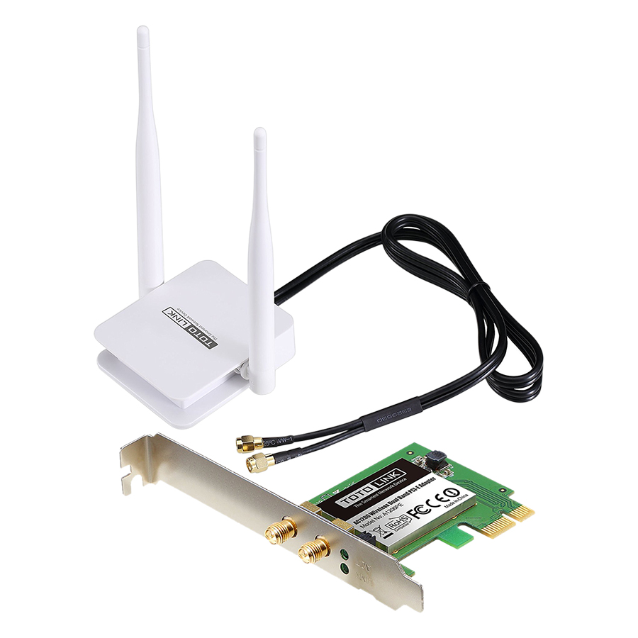 Card Mạng Wi-Fi PCI-e Băng Tần Kép AC1200 TOTOLINK A1200PE - Hàng Chính Hãng