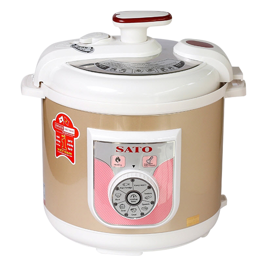 Nồi Áp Suất SATO ST-601PC (6L) - Trắng Vàng - Hàng chính hãng