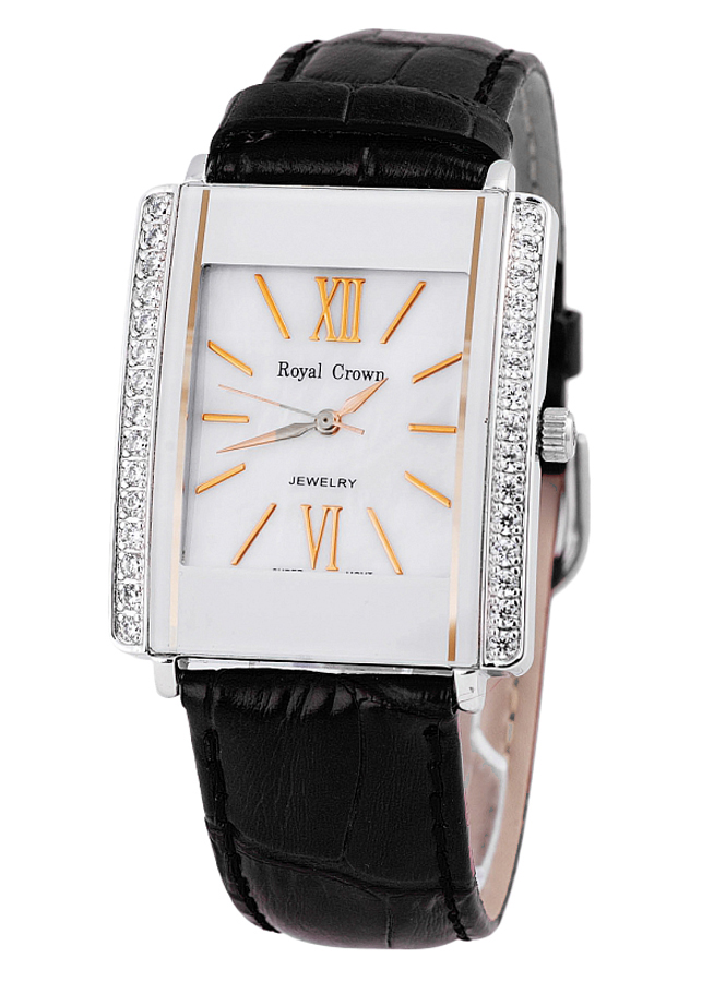 Đồng Hồ Nữ Dây Da Royal Crown 3645ST - Đen