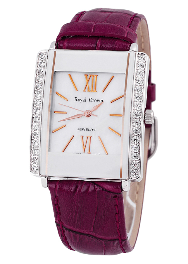Đồng Hồ Nữ Dây Da Royal Crown 3645ST  - Tím