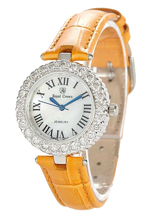 Đồng Hồ Nữ Dây Da Royal Crown 6305ST - Cam
