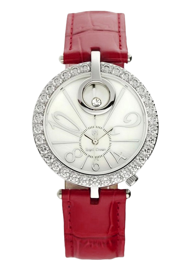 Đồng Hồ Nữ Dây Da Royal Crown 3850ST - Đỏ Đô
