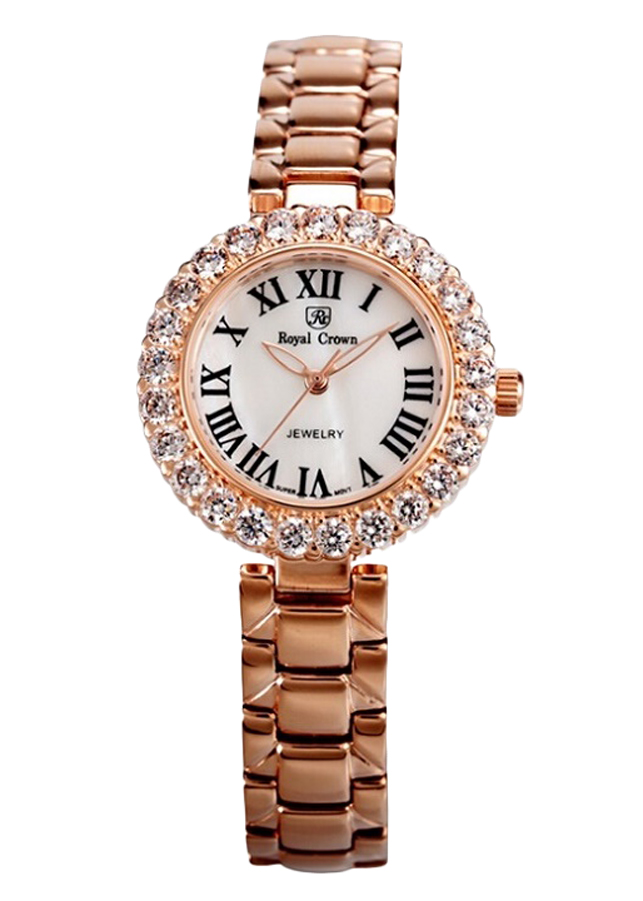 Đồng Hồ Nữ Dây Kim Loại Royal Crown 6305SS - Vàng Hồng
