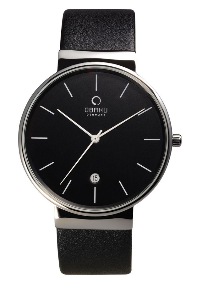 Đồng Hồ Nam Dây Da Obaku V153GCBRB (44mm) - Đen