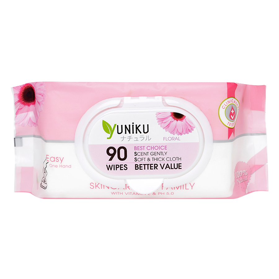 Khăn Ướt Yuniku Max Cool màu hồng