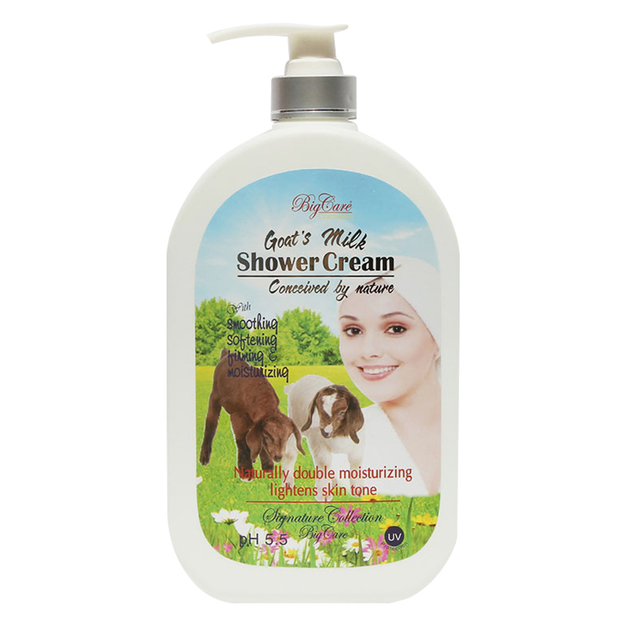 Sữa Dê Tắm Trắng Hương Hoa BigCare Goat's Milk Whitening Shower Cream BC003 (1.2L)