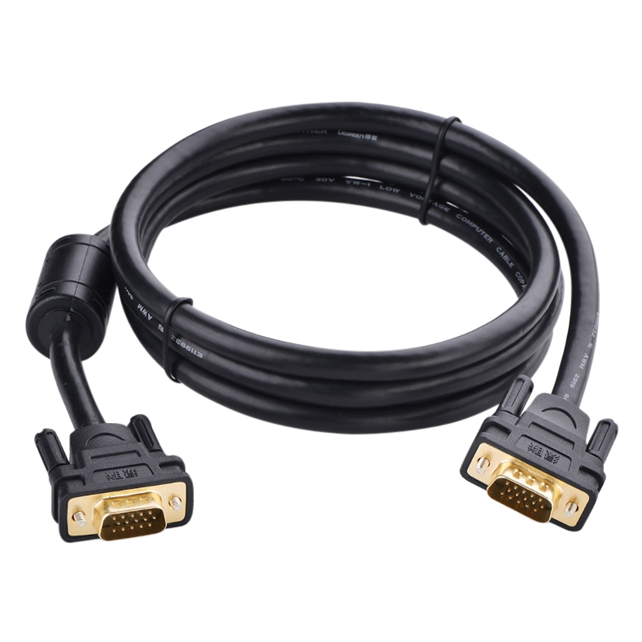 Cáp VGA Male To Male Ugreen VG101 11634 - Đen - Hàng Chính Hãng
