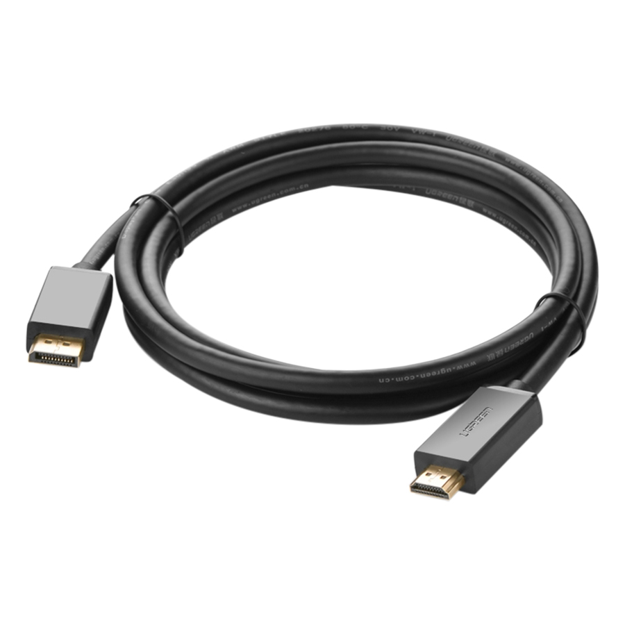 Cáp Displayport To HDMI Ugreen DP101 10205 (8m) - Đen - Hàng Chính Hãng