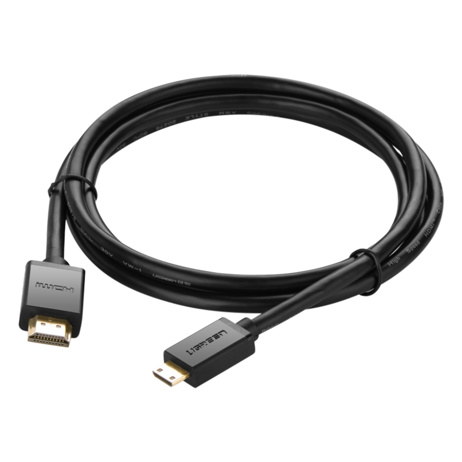 Cáp Mini HDMI To HDMI Ugreen HD108 10118 (3m) - Đen - Hàng Chính Hãng