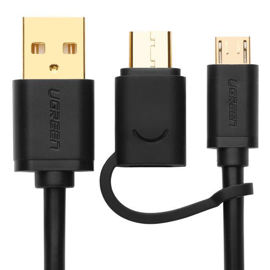 Dây USB đa năng 2 trong 1 đầu ra Micro-USB và USB Type-C UGREEN US142 - Hàng Chính Hãng