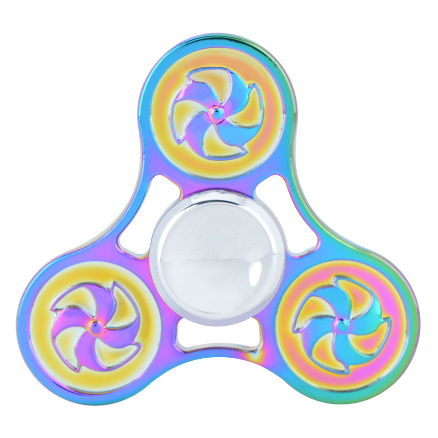 Con Quay Chong Chóng 3 Cánh 7 Màu - Rainbow Pinwheel Spinner CQ31 - Hàng Nhập Khẩu