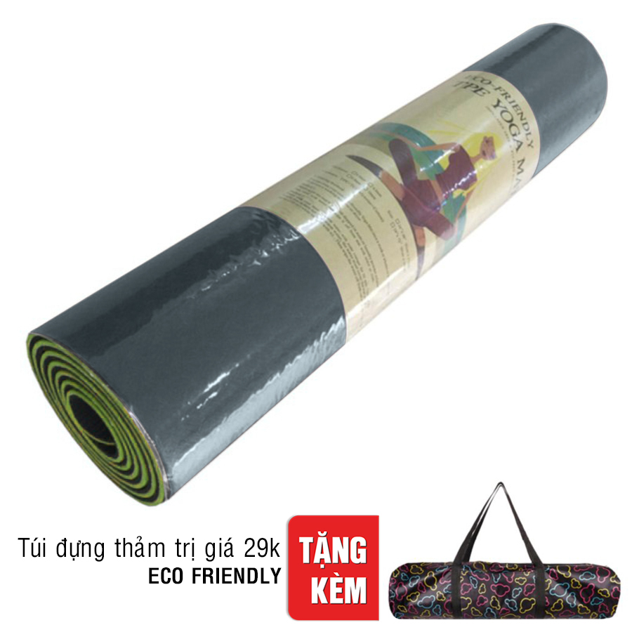 Thảm Tập Yoga Eco Friendly TPE - Xanh Lá Đen