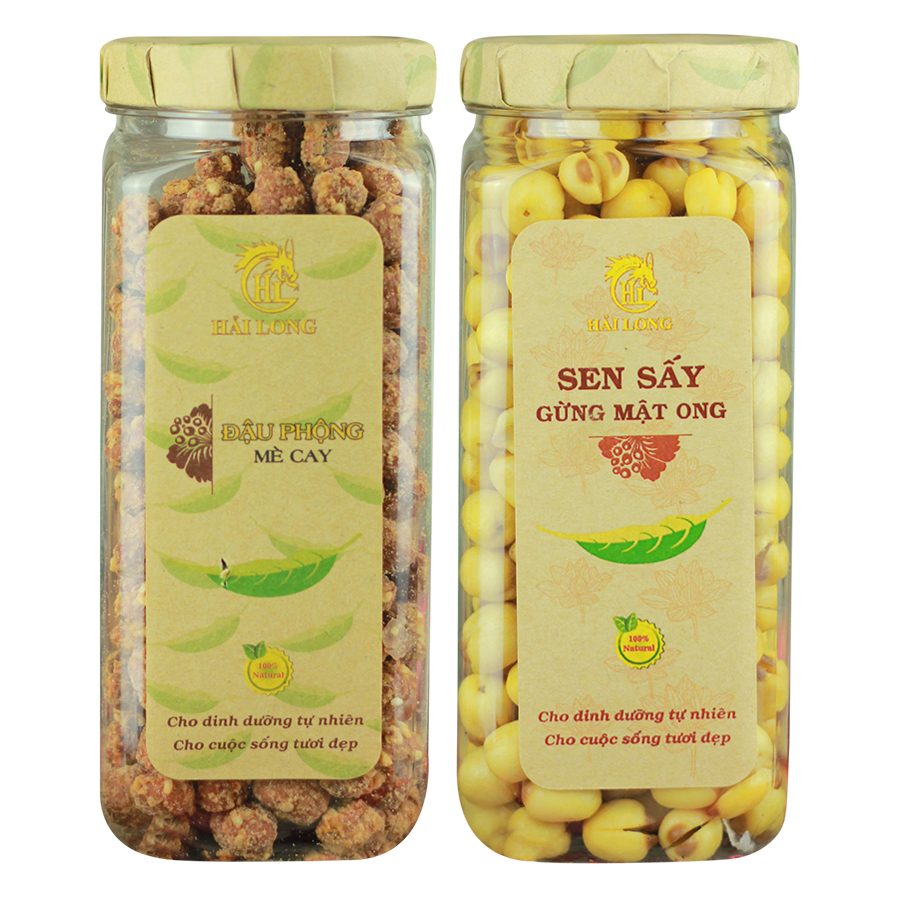 Combo Sen Sấy Gừng Mật Ong Hải Long (230g) + Đậu Phộng Mè Cay Hải Long (250g)