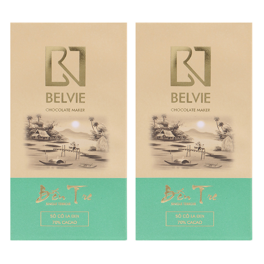 Bộ 2 Thanh Socola Đen Belvie - Bến Tre