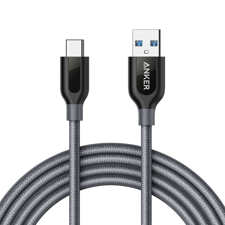 Dây Cáp Sạc USB Type-C Anker Powerline+ 1.8m - A81690A1 (Xám) - Hàng Chính Hãng